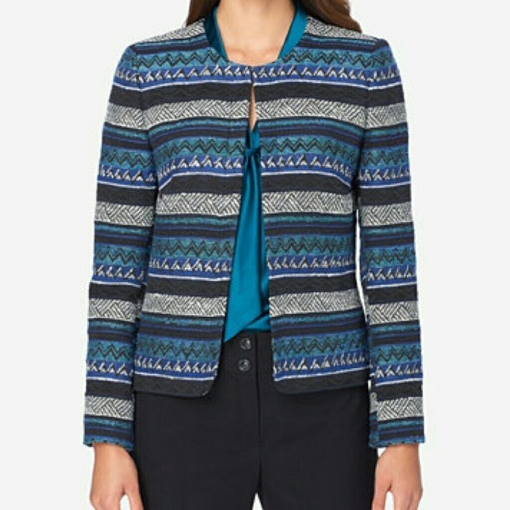 Tahari Women’s Black Teal Blazer